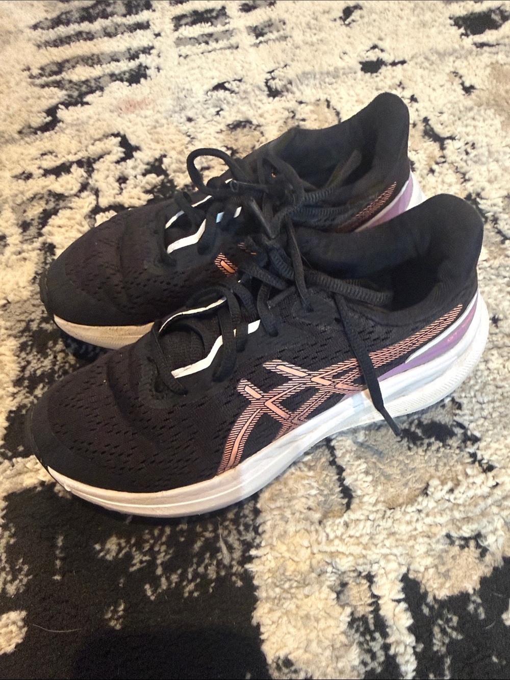 Saucony Black Sneakers with Pink and Purple Accents